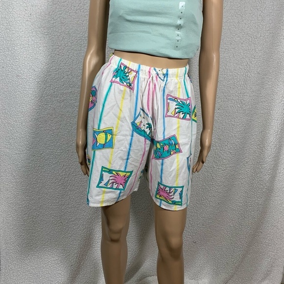 Vintage 80’s Justin Allen Women’s High Waisted Beach Cotton Shorts size Large - Picture 1 of 7